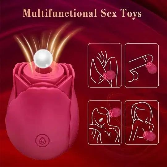 Rose Toy Vibrator Classic Sucking Vibrator 10 frequency Rose Red