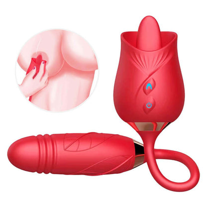 Double-headed sucking Rose vibrating jumpers female vibrators