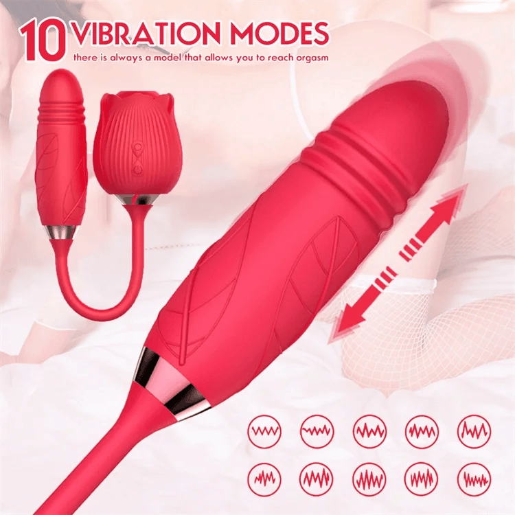 Rose Sex Toy 2 in 1 Vibrator