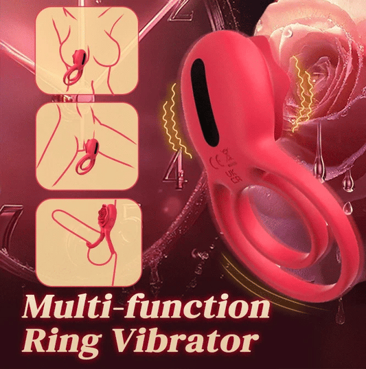 Cock Ring With Rose Clit Vibrator for Couples