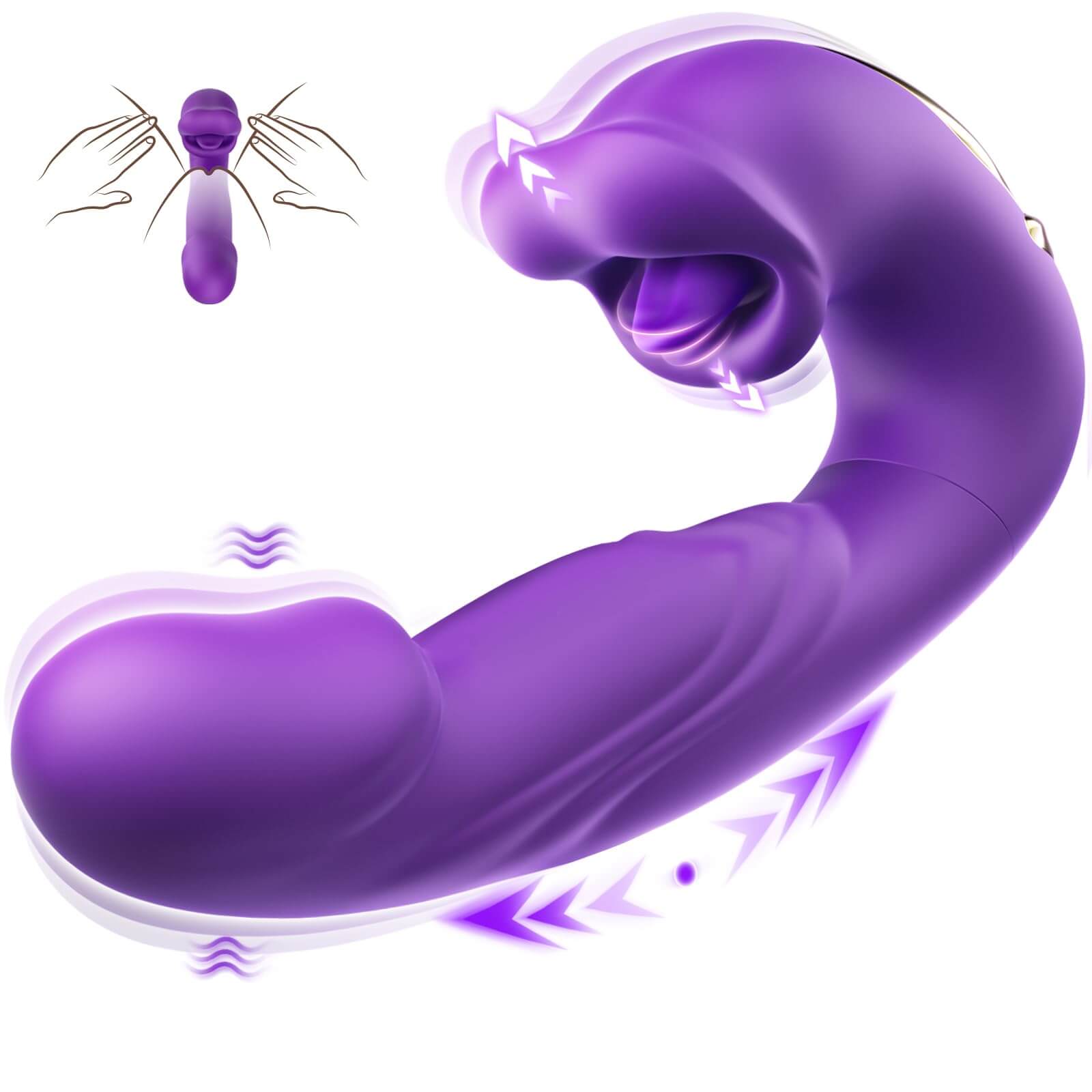 Rose Toy Tongue Licking Flapping Clit & G-spot vibrator designed for intense pleasure and stimulation.