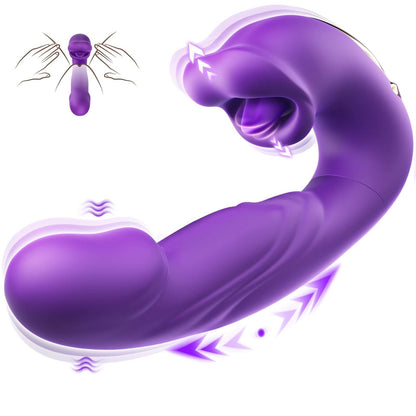 Rose Toy Tongue Licking Flapping Clit & G-spot vibrator designed for intense pleasure and stimulation.