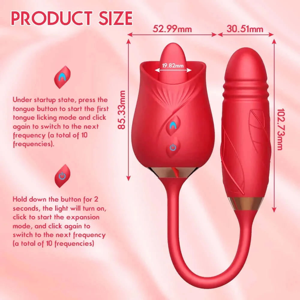Licking Rose Toy with Dildo