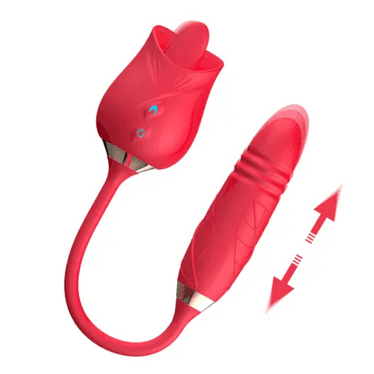 Licking Rose Toy with Dildo