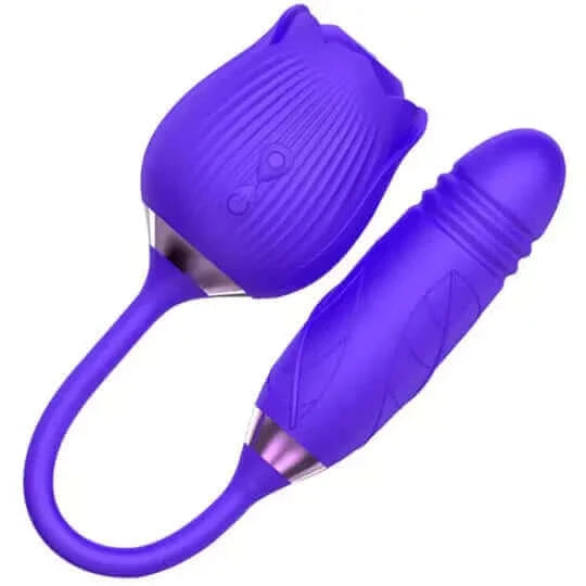 Rose Sex Toy 2 in 1 Vibrator Purple