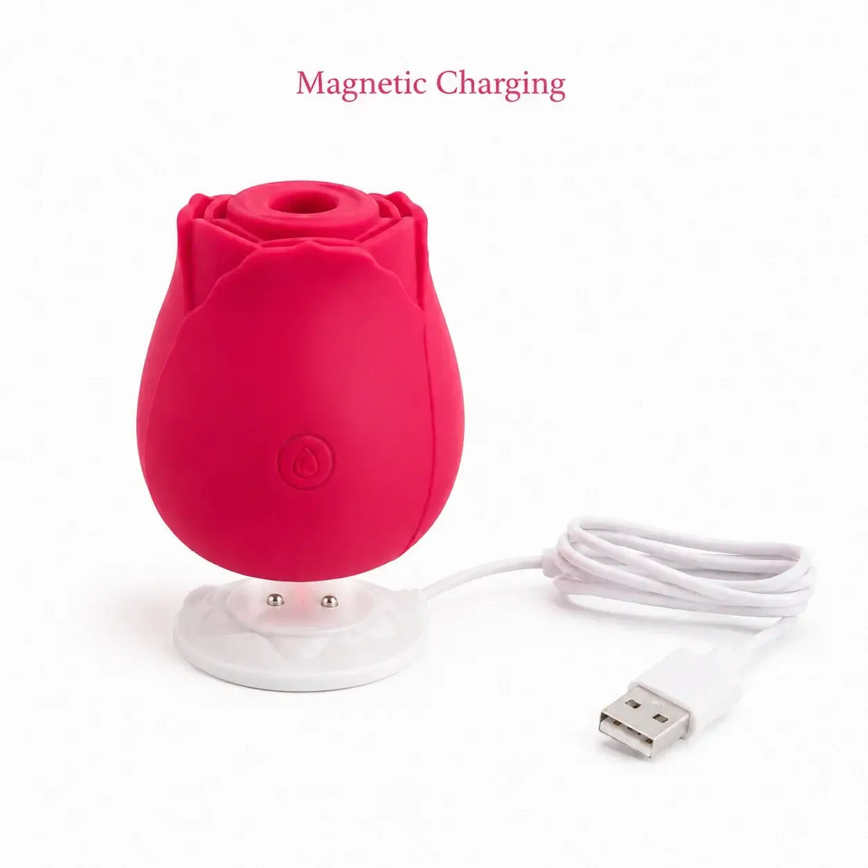 The Rose Toy on magnetic charging base
