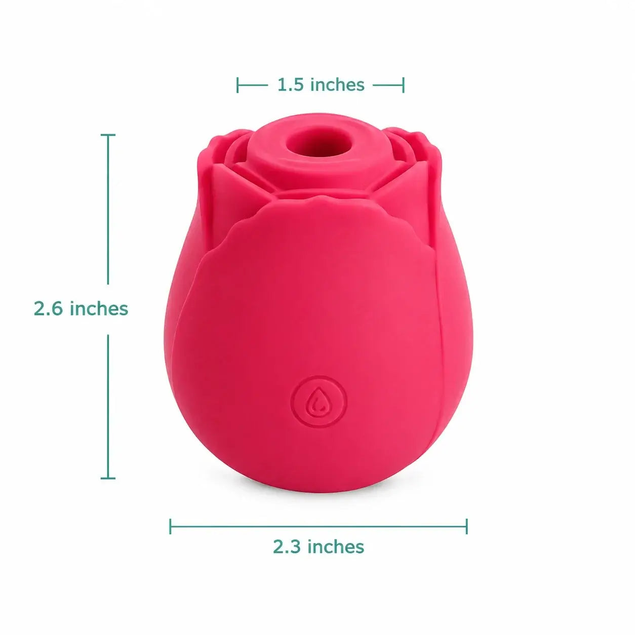 The Rose Toy dimensions showing height, width and opening size