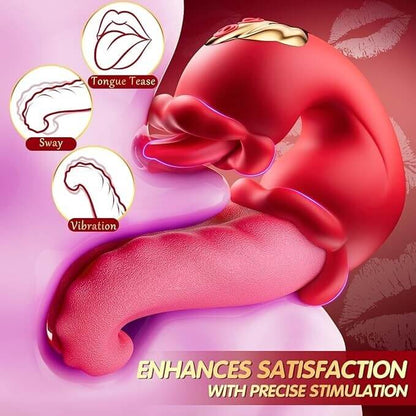 Rose Toy Sex Toys Tongue Vibrator for Women – 10 Licking Clitoral