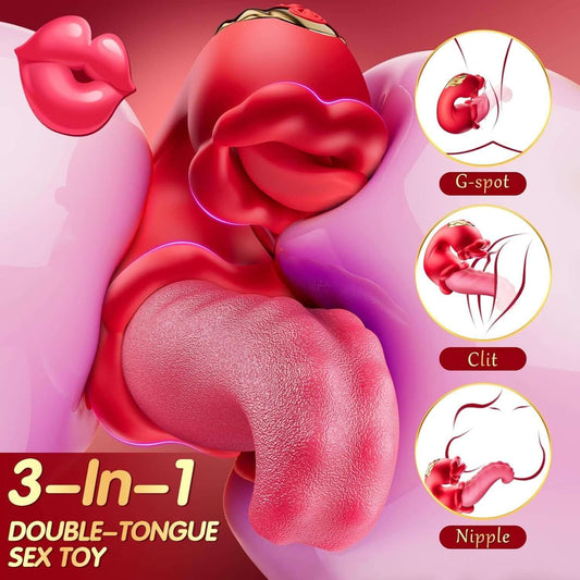 Rose Toy Sex Toys Tongue Vibrator for Women – 10 Licking Clitoral