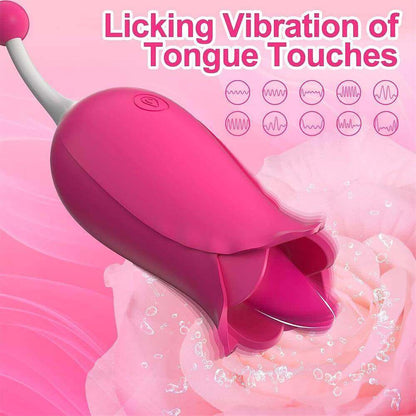 Flower Clit Vibrator and Tongue Licker with G Spot Stimulator