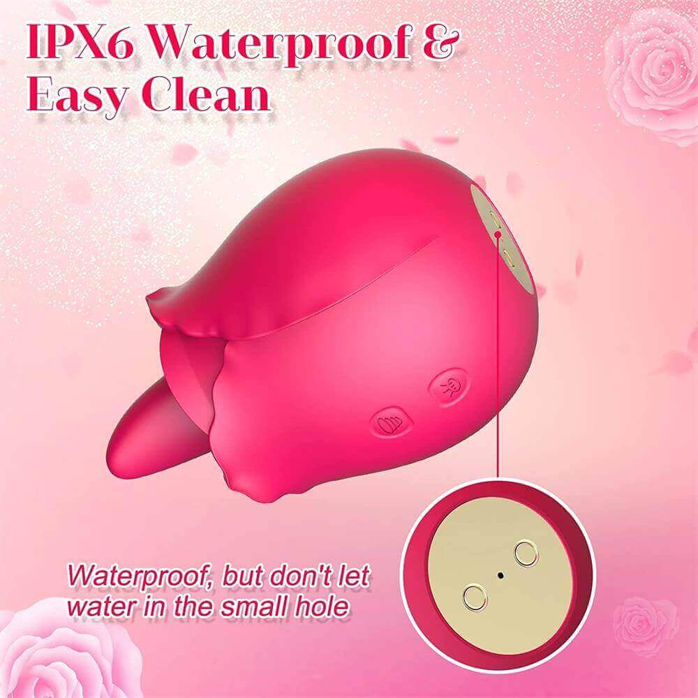 2 in 1 Licking & Sucking Vacuum Pump Rose Vibrator 2 in 1 Licking & Sucking Vacuum Pump Rose Vibrator