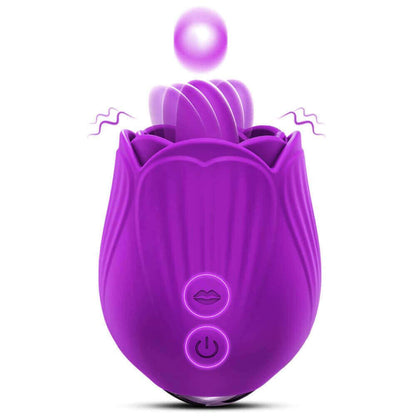 Rose Toy Clit Vibrator and Tongue Licker