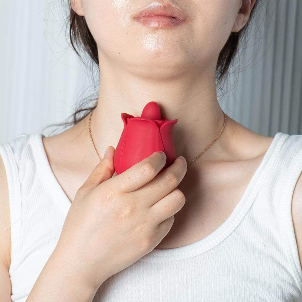 Rose Licking Mini Vibrator for Clitoris & Nipple Stimulation 2.0