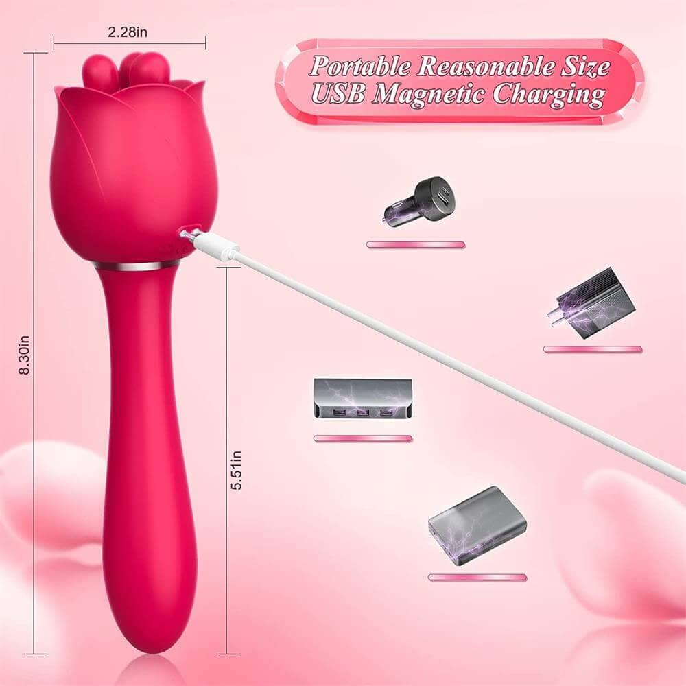 Cat's Claw Shaped Clitoral Kneading Rose Vibrator