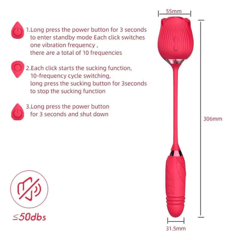 Rose Toy Extendo | Rose Sex Toy for Women | 10 Licking modes & 10 Telescopic modes