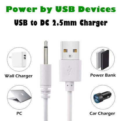 Perfect for Rose Toy Charging - USB to DC 2.5mm Charger