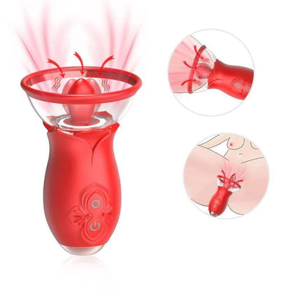 2 in 1 Rose Tongue Vibrator and Pump