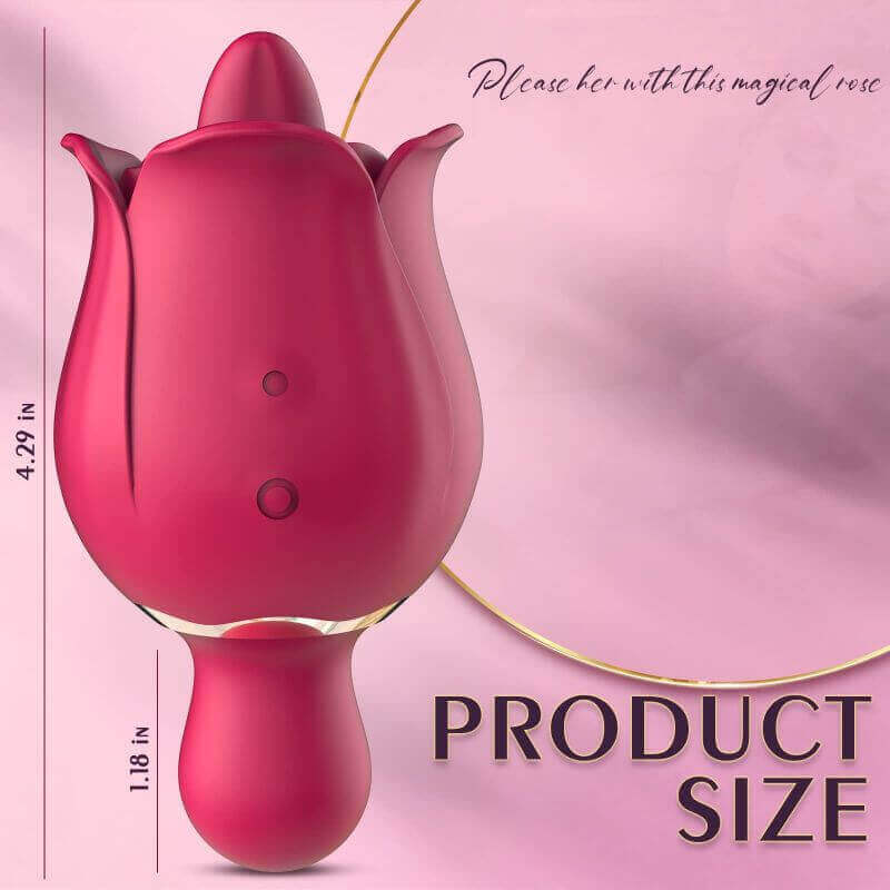 Rose Vibrator | Clitoral Tongue Licking Toy with 9 Modes