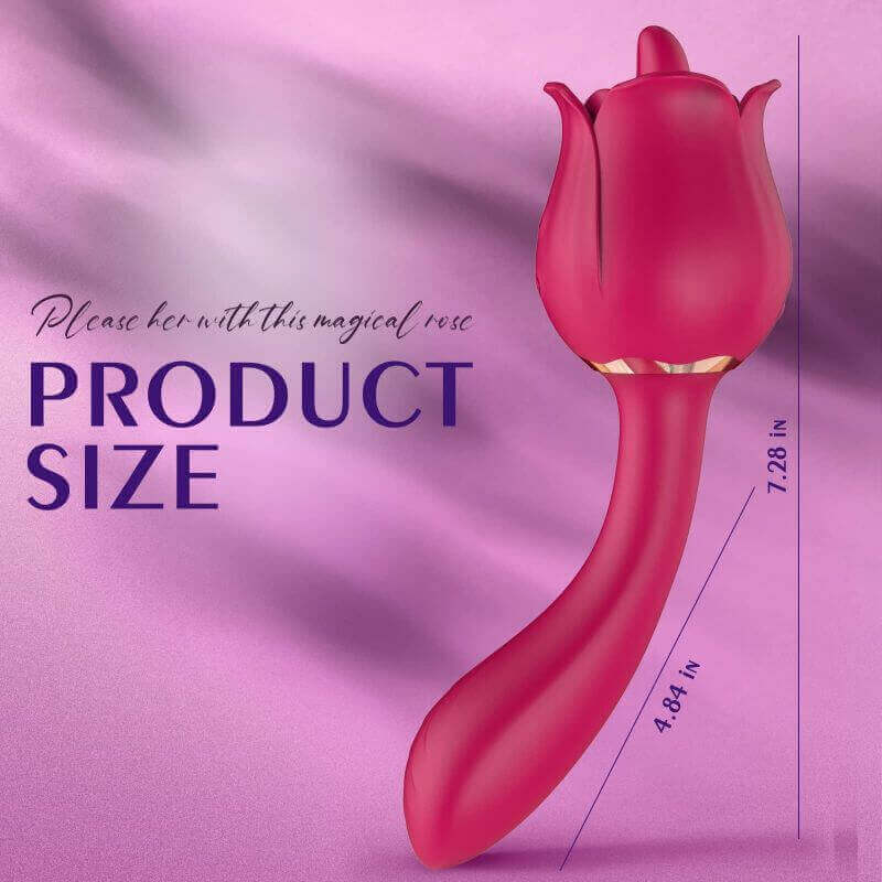 Rose Vibrator | Clitoral Tongue Licking Toy with 9 Modes Rose Vibrator | Clitoral Tongue Licking Toy with 9 Modes