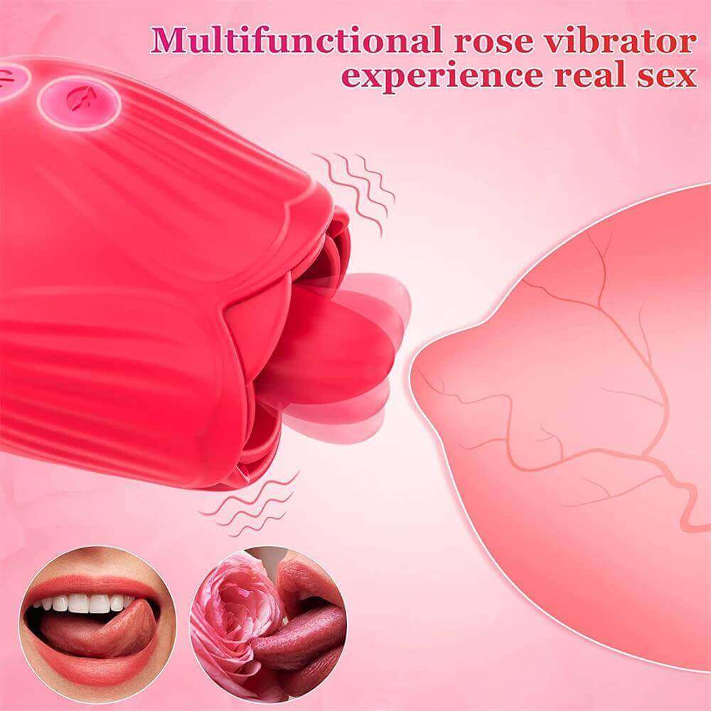 Rose Toy Clit Vibrator and Tongue Licker