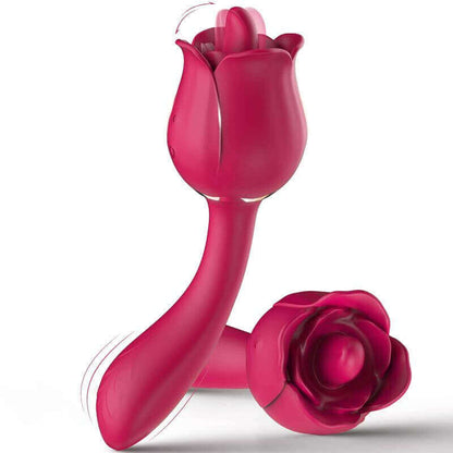 Rose Vibrator | Clitoral Tongue Licking Toy with 9 Modes